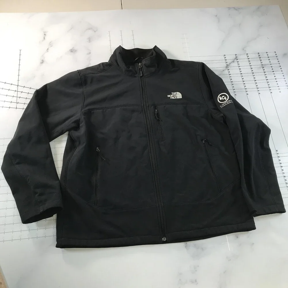 The North Face Jacket Mens XL Black Softshell Full Zip Fleece Lined Outdoor